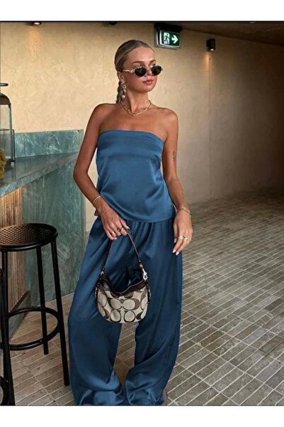 UP TREND COLLECTION Costum dublu din țesătură din satin Lycra pentru damă