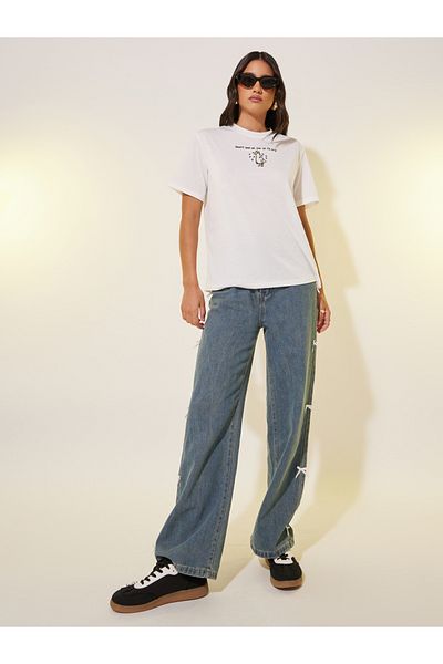 Styli Embroidered Round Neck T-Shirt