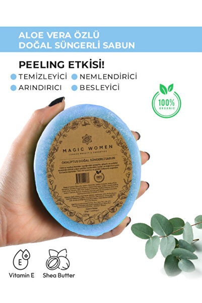 Okaliptus Özlü Süngerli Doğal Sabun -120gr