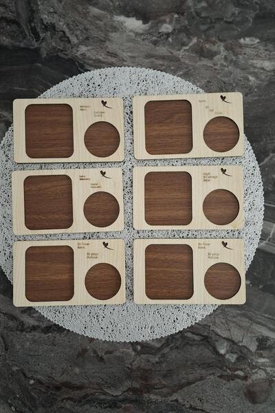 Kutaydan 6 Pieces First Class Wood Laser Cut Cups and Coffee Coasters