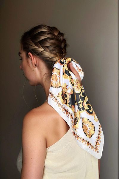 bacc Eșarfă Bandana cu model alb BCNSV-2513722
