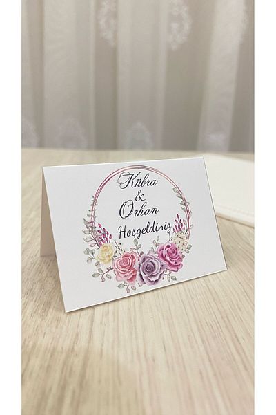 ARLetikettasarım Promise, Henna, Engagement, Wedding Twist Table Card 8X10 cm 25 Pieces - Arletikettasarım