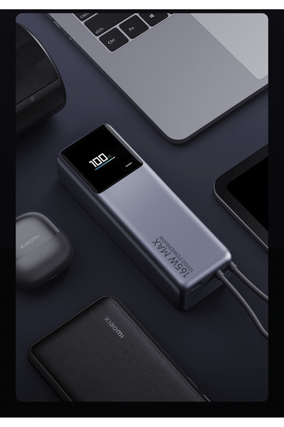 Xiaomi 165W Powerbank 10000 mAh HyperCharge Hızlı Şarj Renkli LCD Ekranlı ve Dahili Type-C Kablolu