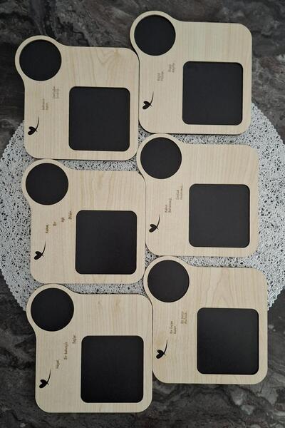 Kutaydan 6 Pieces First Class Wood Laser Cut Cups and Coffee Coasters
