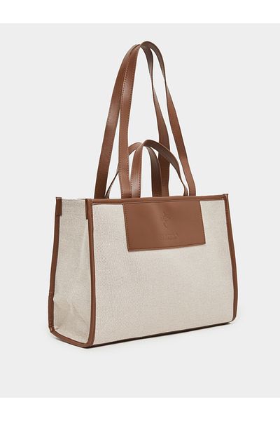 Styli Brown Two Tone Satchel Bag