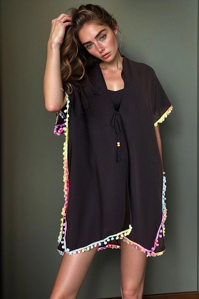 bacc Black Colored Tassel Detailed Pareo Bcnsv-2513321