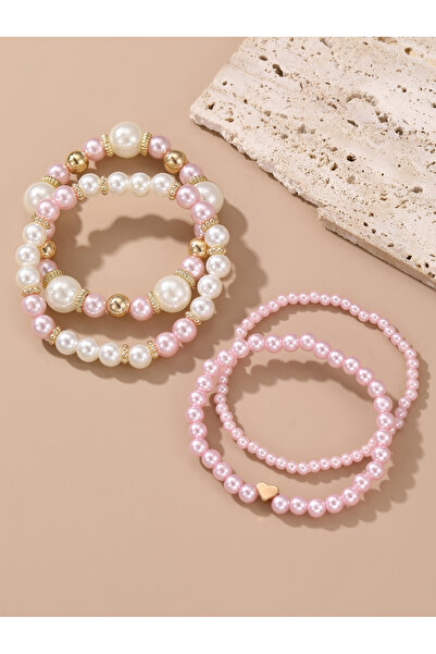 Take Two By Styli Set of 4 - Embellished Faux Pearl Bracelet