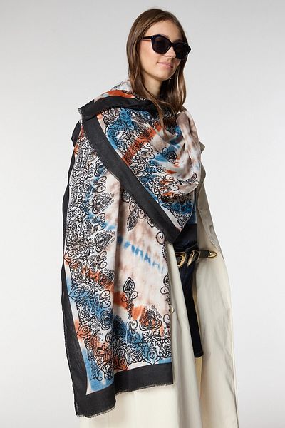 bacc Black Ethnic Patterned Shawl Bcnsv-2515064