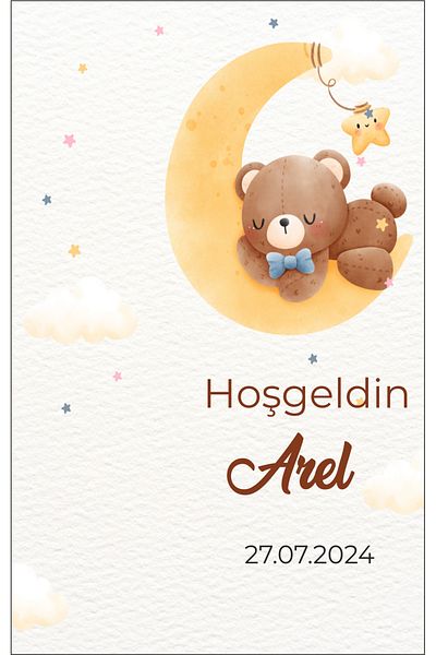 ARLetikettasarım Newborn Teddy Bear Keychain Card 9,5X15 cm - Arletikettasarım