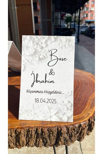 ARLetikettasarım Promise, Henna, Engagement, Wedding Twist Table Card 8X24 cm 25 Pieces - Arletikettasarım