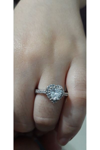 Nurtakı Nurtaki Heart and Stone Adjustable Women's Ring