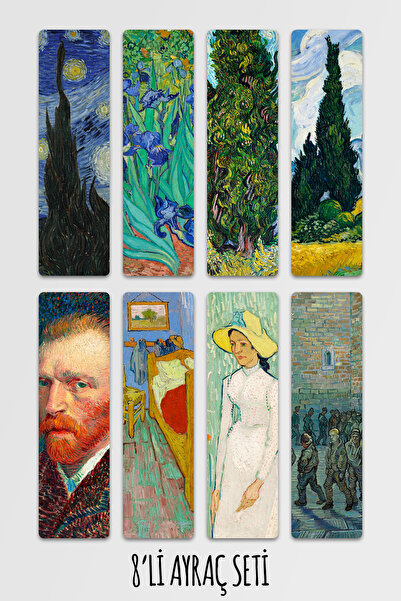 Anime Marketi Van Gogh Themed Bookmark Set Set of 8 Bookmarks 14,50X5Cm Size