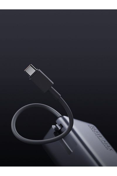 Xiaomi Power Bank 165W USB-C Integrated Cable Dual Ports USB-C 10000mAh - Gray