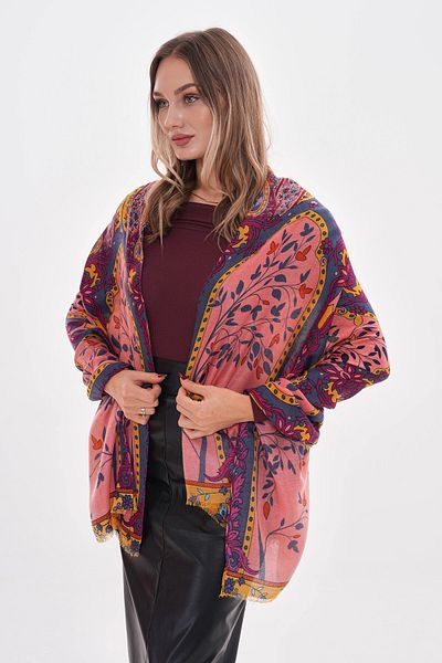 bacc Pink Authentic Patterned Shawl Bcnsv-2515215