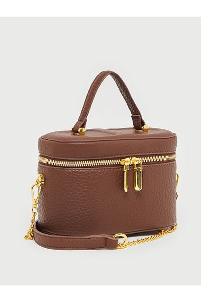 Styli Brown Baguette Crossbody Bag