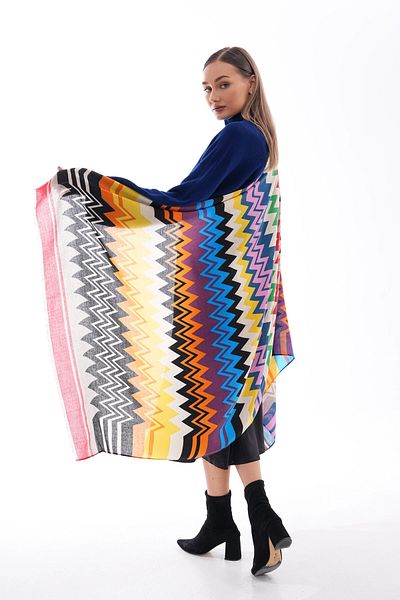 bacc Red Stripe Patterned Shawl Bcnsv-2515216