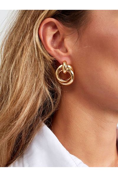 HISCOSMETIC Women's Nested Ring Trend Gold - Gold Earrings