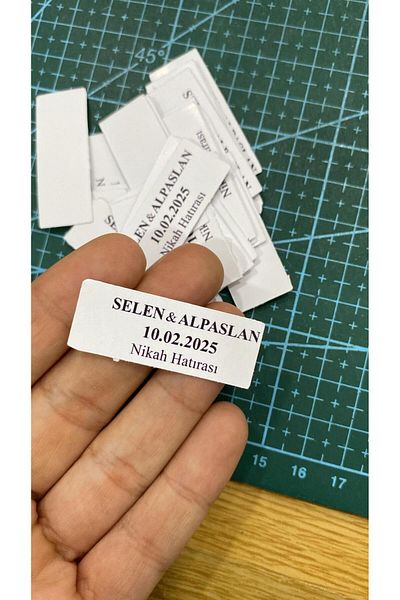 ARLetikettasarım Promise, Henna, Engagement, Wedding Decoration Card 2X5 cm Kraft Color - 50 Pieces - Arletikettasarım