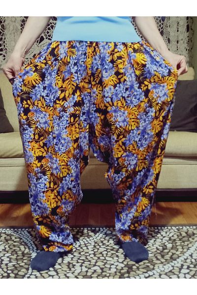 hoaryage Viscose Print Fabric Floral Print Baggy with Pockets 100% Cotton
