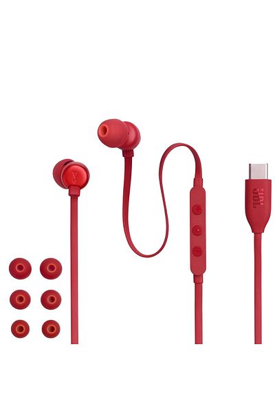 JBL Tune 310c Usb-c In-ear Headphones, Pure Bass, Hi-res, Microphone, Red