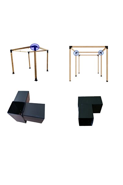 Home 10X10CM Çift Funktion Pergola Montaj Aparatı 90° Demir Bağlantı Çardak Ç...