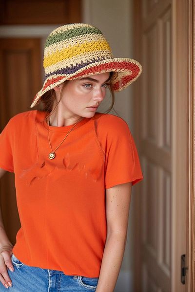 bacc Ecru Braided Straw Hat Bcnsv-2511507