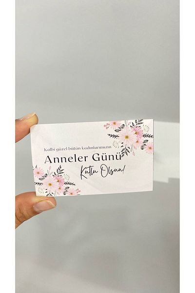 ARLetikettasarım Mother's Day Thank You Card 5X8 cm 100 Pieces - Arletikettasarım
