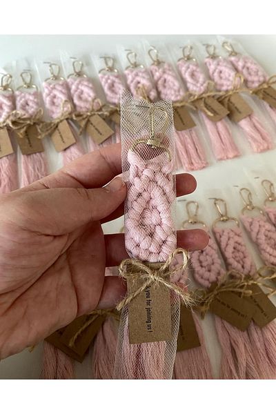 Larmina Decoration 25 Pieces Macrame Keychain