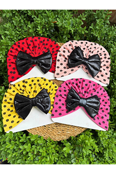 MASENKIDS BEBEK BONE & BANDANA ÇİFT KAT FİYONKLU KARIŞIK DESENLİ 4'LÜ SET