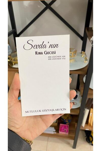 arl etiket tasarım dijital baskı merkezi Kına Gecesi Kartı 9,5x15 cm 49 Adet ...