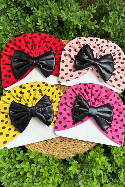 MASENKIDS بيبي بون وباندانا طبقة مزدوجة من الجلد الخاص بنمط منقط