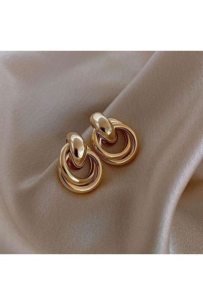 HISCOSMETIC Women's Nested Ring Trend Gold - Gold Earrings