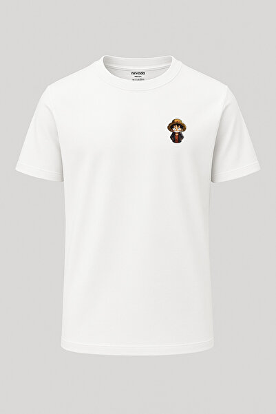 nirvoda Monkey D Luffy Μπλουζάκι με στάμπα με κανονικό λαιμόκοψη