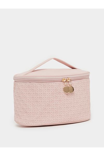 Styli Ratan Weave Design Washbag with Zip-Around Closure