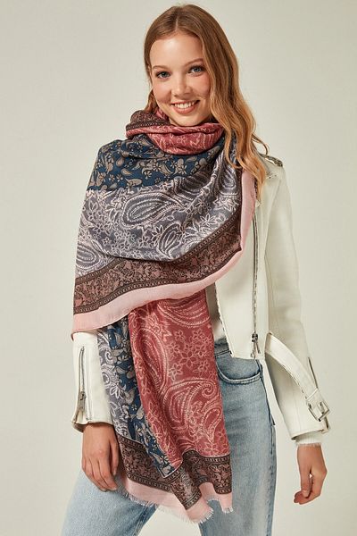 bacc Pink Paisley Patterned Shawl Bcnsv-2511188