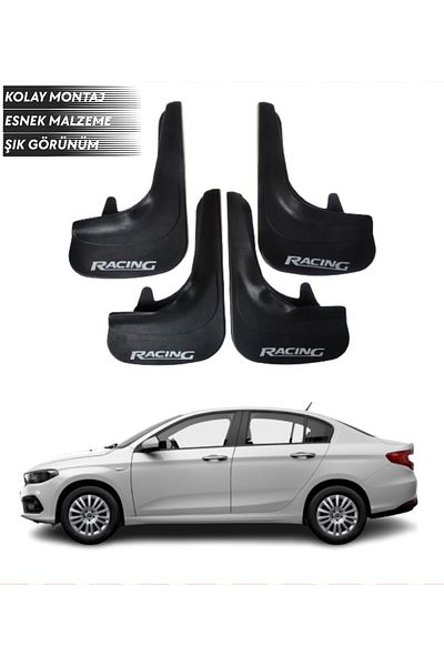 SONİKON LİNE Fiat Egea Sd Racing Written 4-Piece Mudguard Mudguard Dust Cover Compatible with All Cases Modified