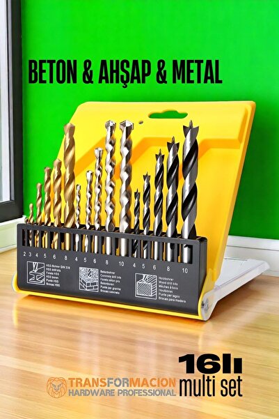 Transformacion Matkap Ucu Seti- Beton Metal Ahşap Matkap Ucu Drill Bits Set 1...