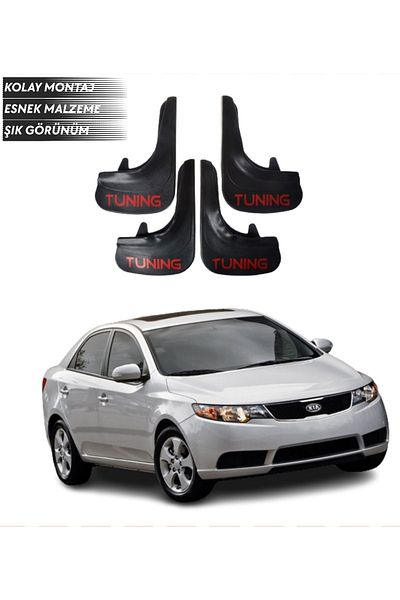 SONİKON LİNE Kia Cerato 2009-2015 Compatible Tuning Written 4-Piece Mudguard Mudguard Dust Cover Modified