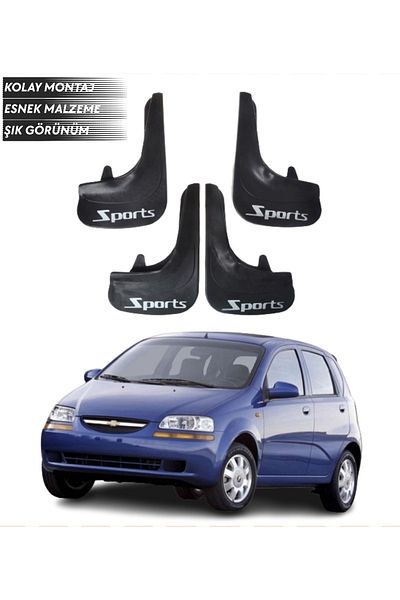 SONİKON LİNE Chevrolet Aveo Hb 2005-2011 Compatible Sports Written 4-Piece Mudguard Mudflap Dust Cover Modified
