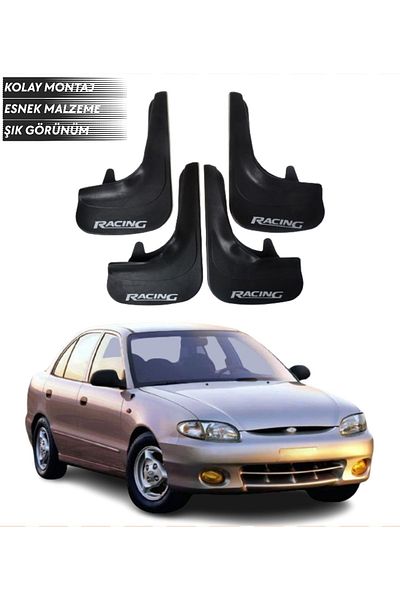 SONİKON LİNE Hyundai Excel All Cases Compatible Racing Written 4'Lü Mudguard Mudflap Dust Cover Modified