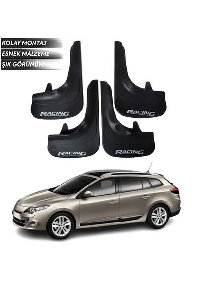 SONİKON LİNE Renault Megane 3 Stw 2010-2016 Compatible Racing Written 4-Piece Mudguard Mudguard Dust Cover Modified