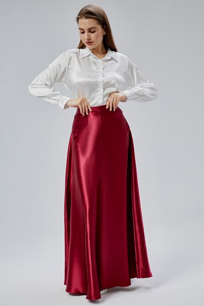 Modabenna Satin Godeli Long Skirt