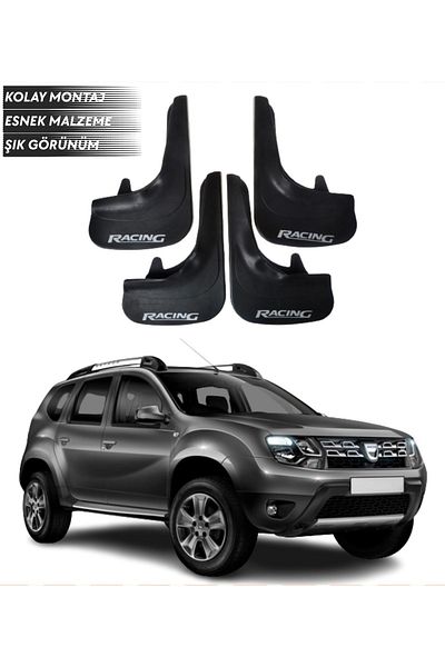 SONİKON LİNE Dacia Duster 2010-2017 Compatible Racing Written 4-Piece Mudguard Mudguard Dust Cover Modified