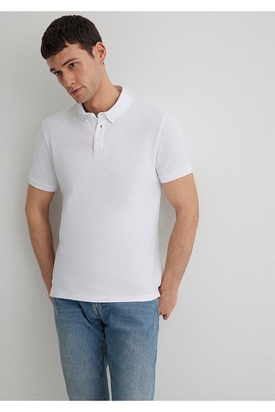 Mavi Weißes Polo-T-Shirt Slim Fit / Slim Fit 063247 -27879