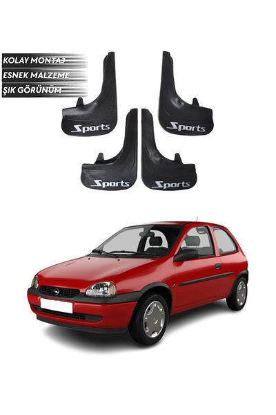 SONİKON LİNE Opel Corsa B 1993-2000 Compatible Sports Written 4-Piece Mudguard Mudguard Dust Cover Modified