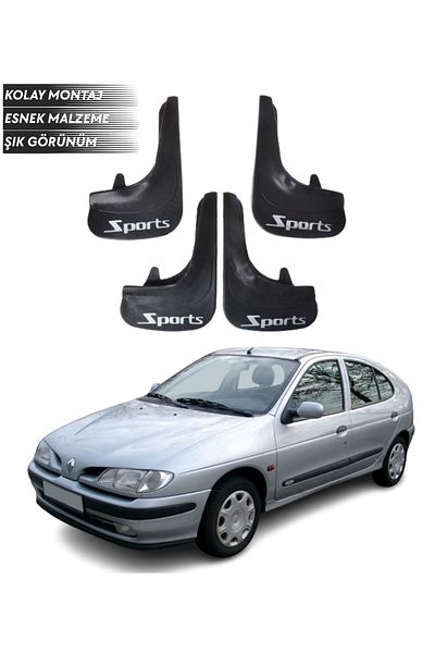 SONİKON LİNE Renault Megane 1 Compatible Sports Written 4-Piece Fender Mudguard Dust Cover Modified