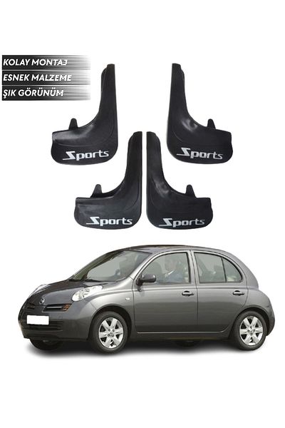 SONİKON LİNE Nissan Micra Compatible Sports Written 4-Piece Fender Mudguard Dust Cover Modified
