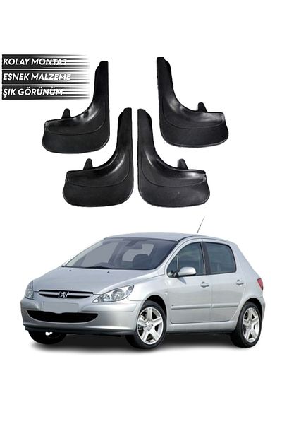 SONİKON LİNE Peugeot 307 Compatible 4-Piece Fender Mudguard Dust Cover Modified