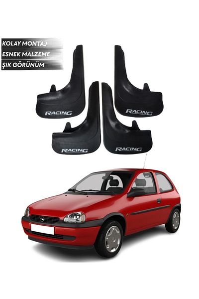 SONİKON LİNE Opel Corsa Compatible Racing Written 4-Piece Fender Mudguard Dust Cover Modified