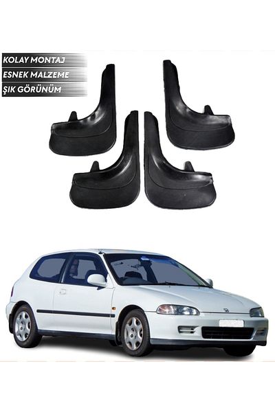 SONİKON LİNE Honda Civic 1992-1995 Compatible 4-Piece Mudguard Mudflap Dust Cover Modified
